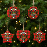 Maxwell Modern Tartan Crest Christmas Ceramic Ornament